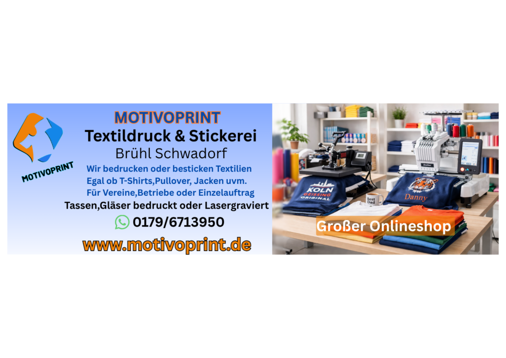 Textildruck und Stickerei aus Brühl bei Köln .